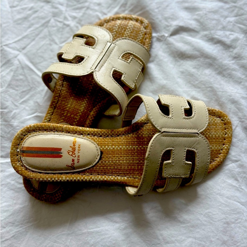 Sam Edelman Cream and Tan Sandals